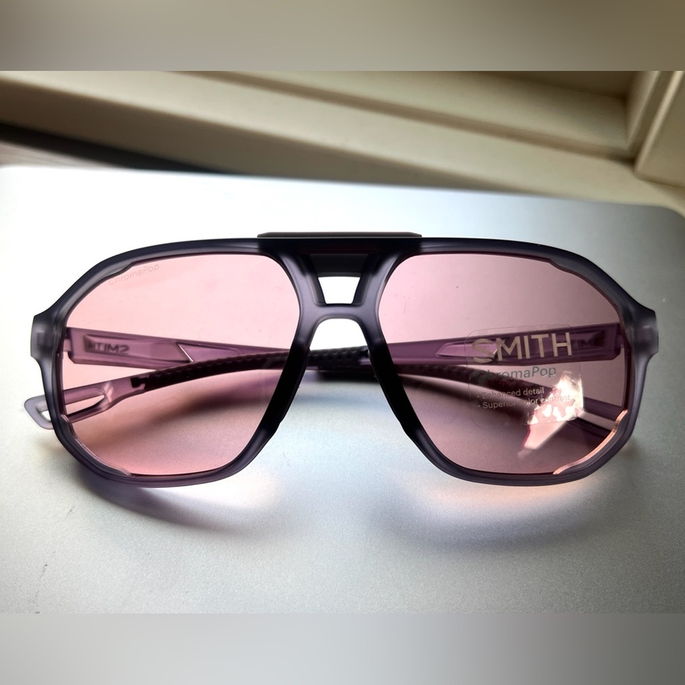 Smith Truss Sunglasses - OS Matte Meteorite Crystal ChromaPop Low Light Rose NWT - Picture 3 of 7